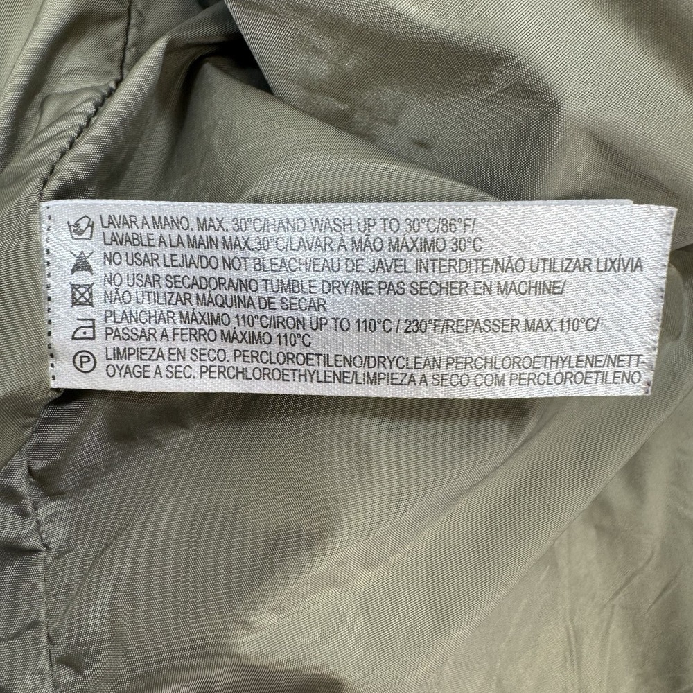 Massimo Dutti Women's Medium Bomber Jacket Lightweight Military‎ Minimalist Chic - Picture 12 of 16